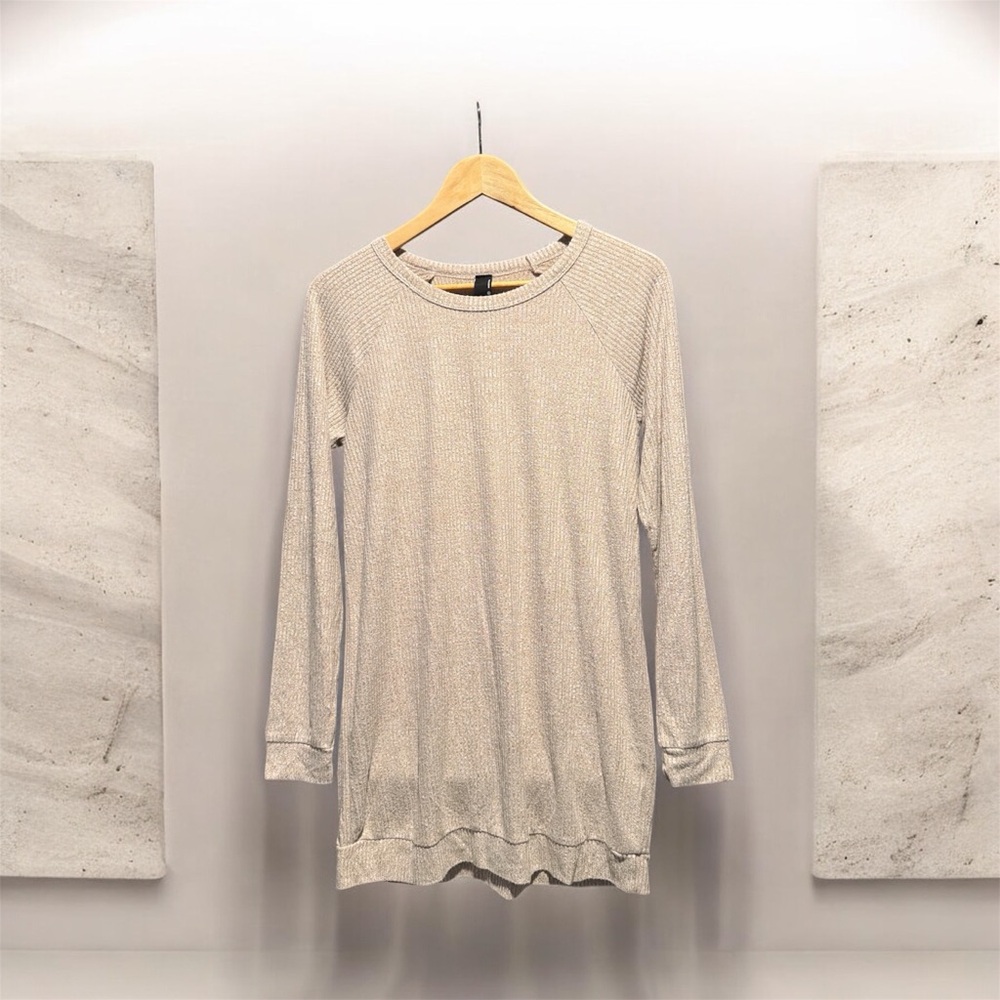 bobi Cream Crewneck Long-Sleeve Knit Sweater